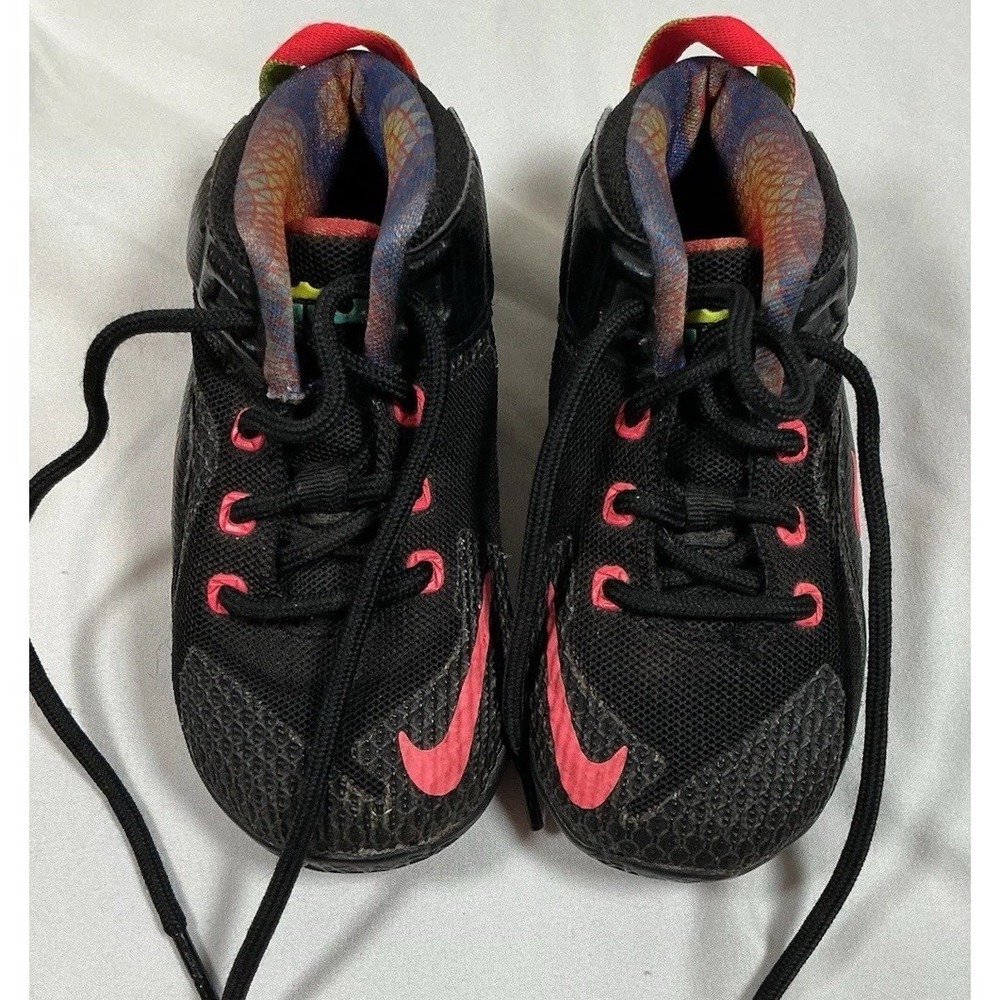 Nike LeBron 12 Data Toddler Size 7C Black Red Multicolor 685185-002 2014